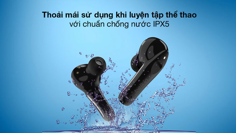 Tai nghe được trang bị chuẩn chống nước IPX5