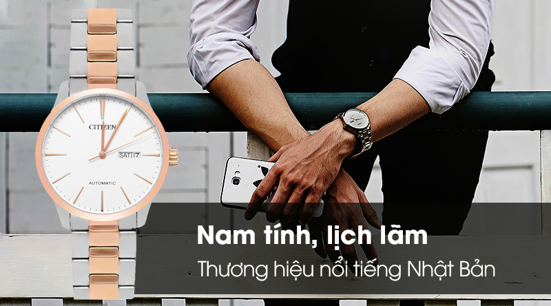 Đồng hồ nam Citizen NH8356-87A mang vẻ ngoài nam tính, lịch lãm