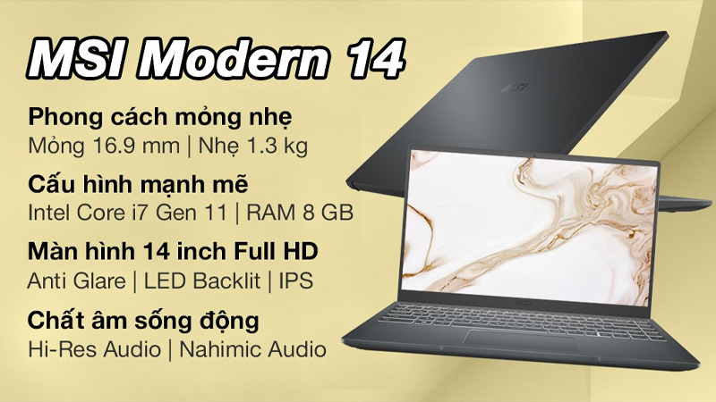 Tổng quan về cấu hình laptop MSI Modern 14