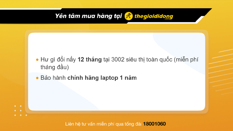 Chính sách bảo hành khi mua laptop tại Thế Giới Di Động