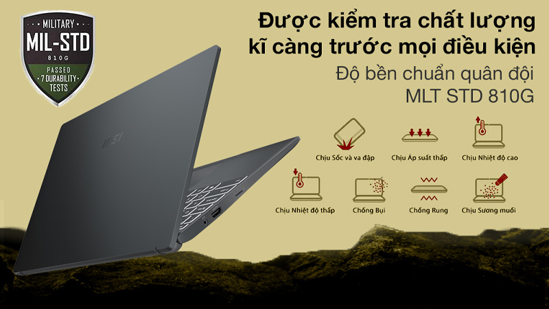 Thiết kế của laptop bền bỉ, sang trọng với vỏ máy làm bằng kim loại chắc chắn