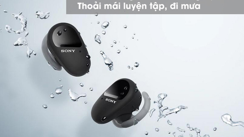 Tai nghe Sony WF-SP800N đạt chuẩn kháng nước và chống bụi IP55