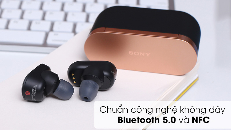 Tai nghe WF-1000XM3 sử dụng kết nối Bluetooth 5.0 hoặc NFC