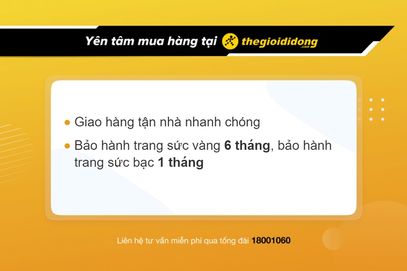 Chính sách bảo hành trang sức tại Thế Giới Di Động