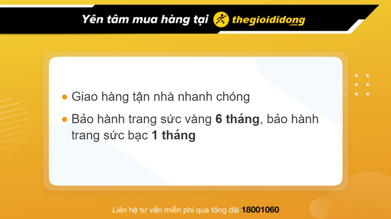 Chính sách bảo hành lắc tay  tại Thế Giới Di Động