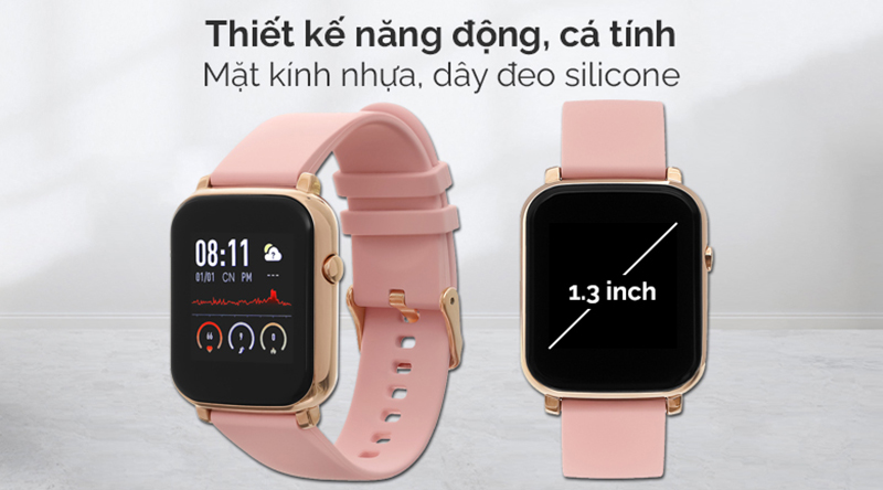 Đồng hồ được trang bị màn hình 1.3 inch cùng độ phân giải 240 x 240 pixels