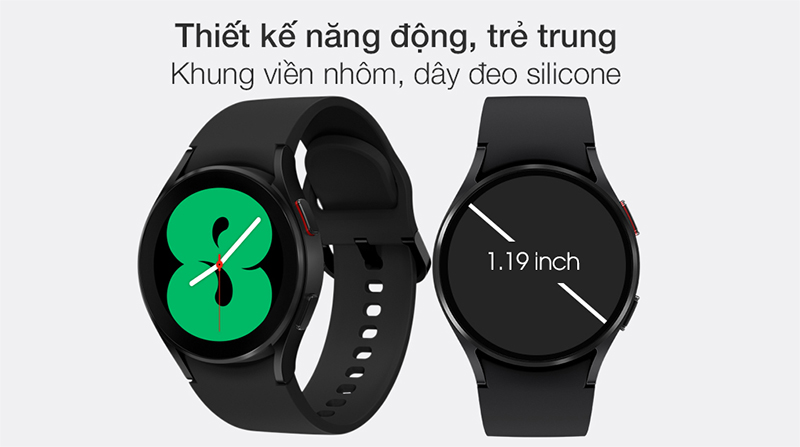 Thiết kế đơn giản với mặt đồng hồ dạng tròn có đường kính 40 mm