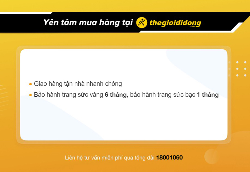 Chính sách bảo hành bông tai tại Thế Giới Di Động