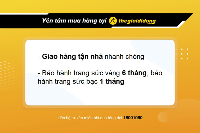 Chính sách bảo hành khi mua dây chuyền tại Thế Giới Di Động