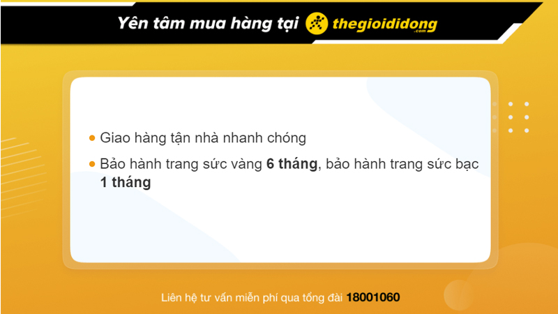 Chính sách giao hàng khi mua dây chuyền tại Thế Giới Di Động