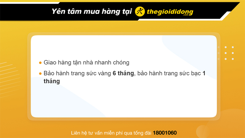 Chính sách bảo hành lắc tay tại Thế Giới Di Động