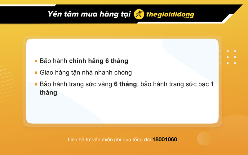 Chính sách bảo hành trang sức ở Thế Giới Di Động