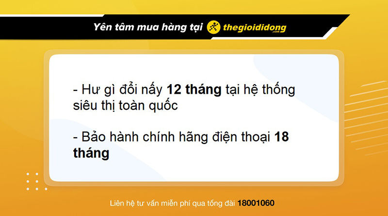 Chính sách bảo hành khi mua điện thoại tại TGDĐ