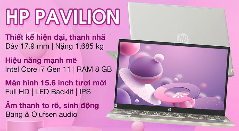 HP Pavilion 15 có thiết kế hiện đại, hiệu năng mạnh mẽ