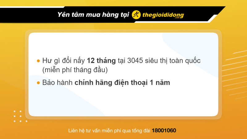 Chính sách bảo hành sản phẩm khi mua hàng tại TGDĐ 