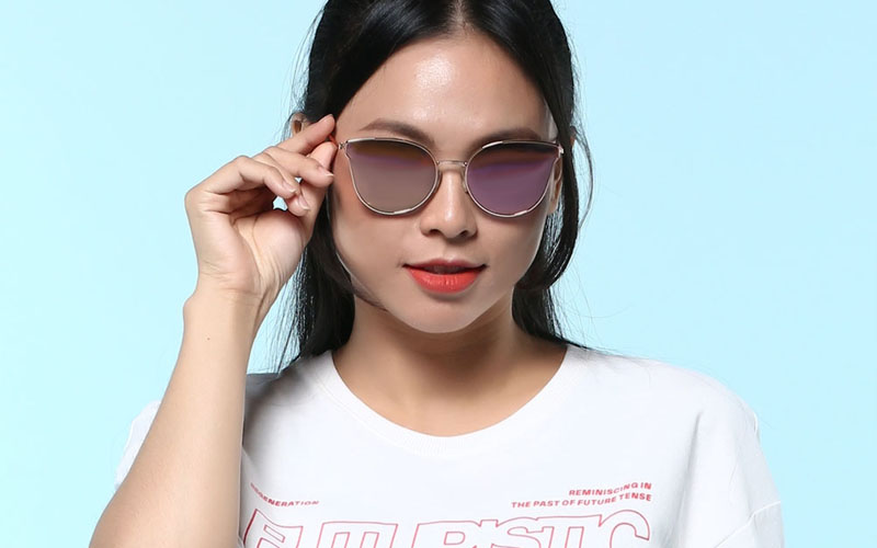 Mắt kính PLD4056S_58_EYR_0J kiểu mắt mèo với màu sắc thời thượng