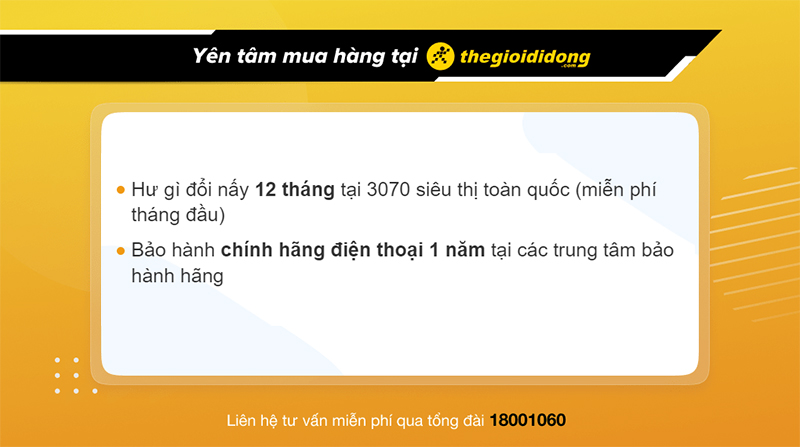 Chính sách bảo hành điện thoại tại Thế Giới Di Động.