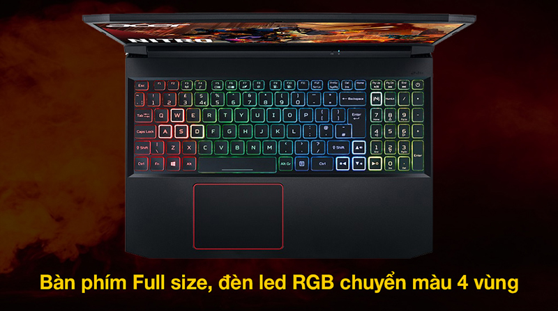 Bàn phím được trang bị đèn nền chuyển màu RGB