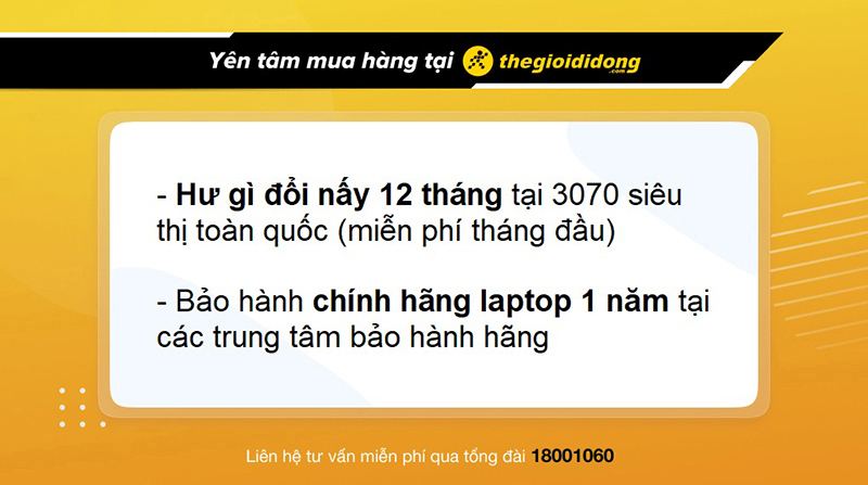 Chính sách bảo hành cực hấp dẫn khi mua laptop tại TGDĐ