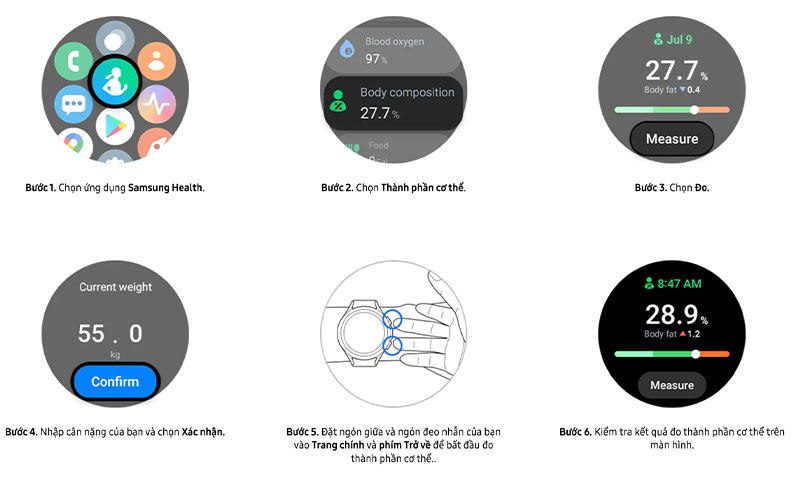 Các bước đo thành phần cơ thể trên Galaxy Watch 4
