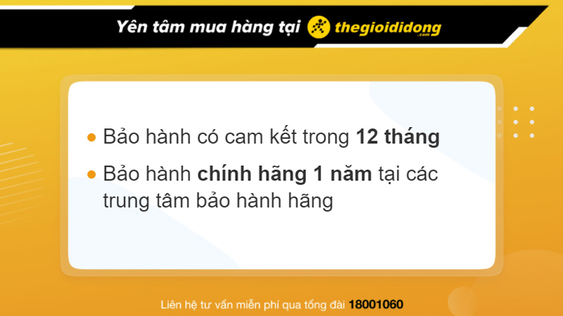 Chính sách bảo hành tại TGDĐ