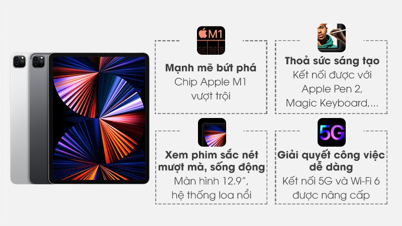 Mua iPad Pro M1 12.9 inch được giảm thêm 500K khi thanh toán qua VNPAY