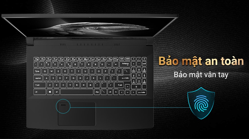 Laptop MSI Creator M16 2022 được trang bị cảm biến vân tay 