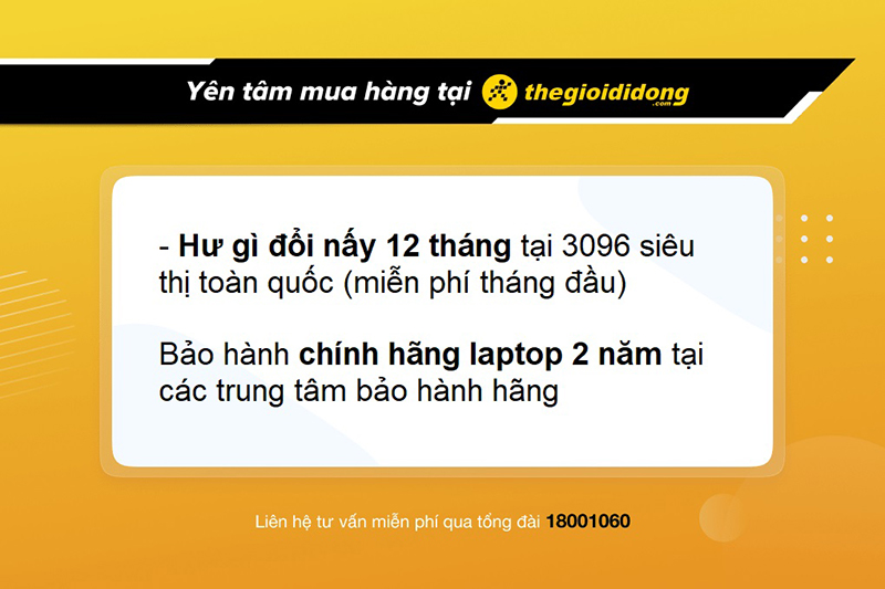 Chính sách bảo hành cực hấp dẫn khi mua laptop tại TGDĐ