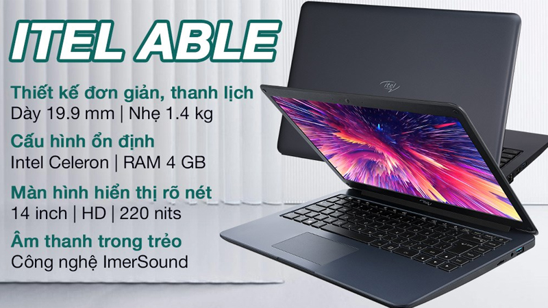 Laptop itel ABLE 1S màu xám