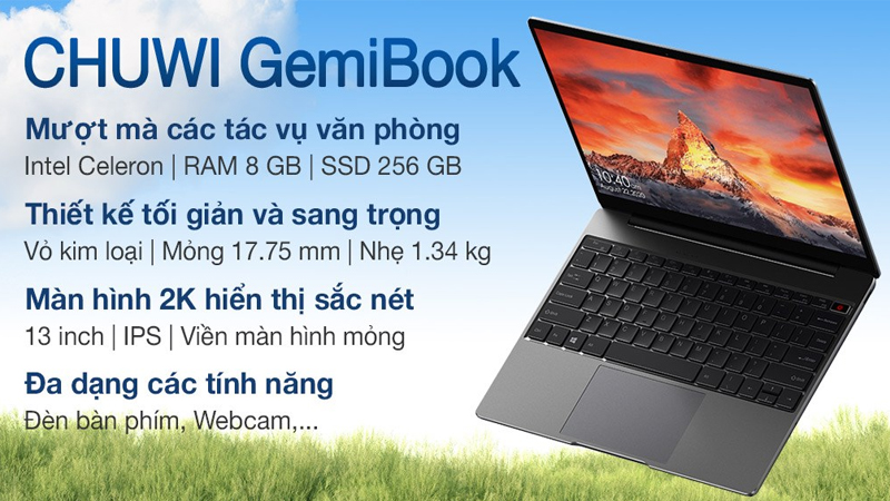 Laptop CHUWI GemiBook màu xám