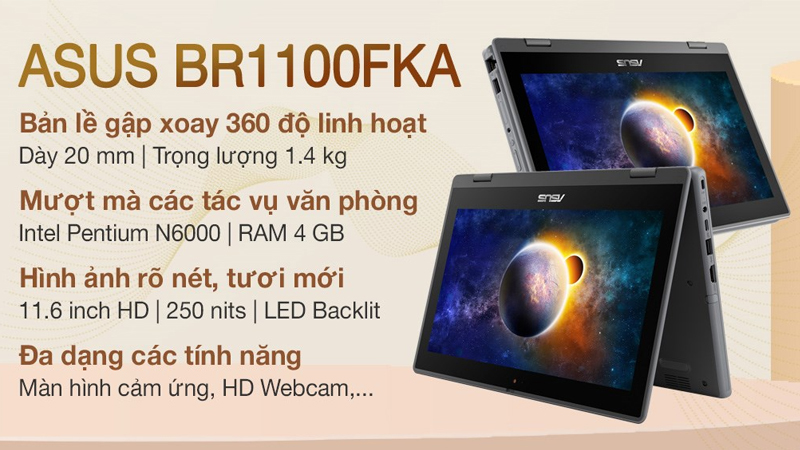 Laptop Asus BR1100FKA màu xám