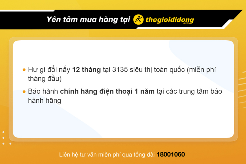 Chính sách bảo hành khi mua điện thoại tại Thế Giới Di Động