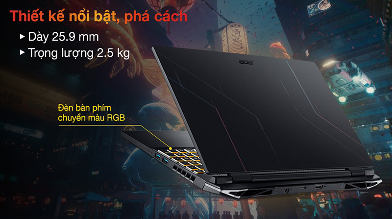 Acer Nitro 5 Tiger AN515 58 52SP phong cách mạnh mẽ, sang trọng