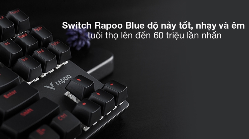 Laptop được trang bị Switch Rapoo Blue với độ nhạy cực tốt