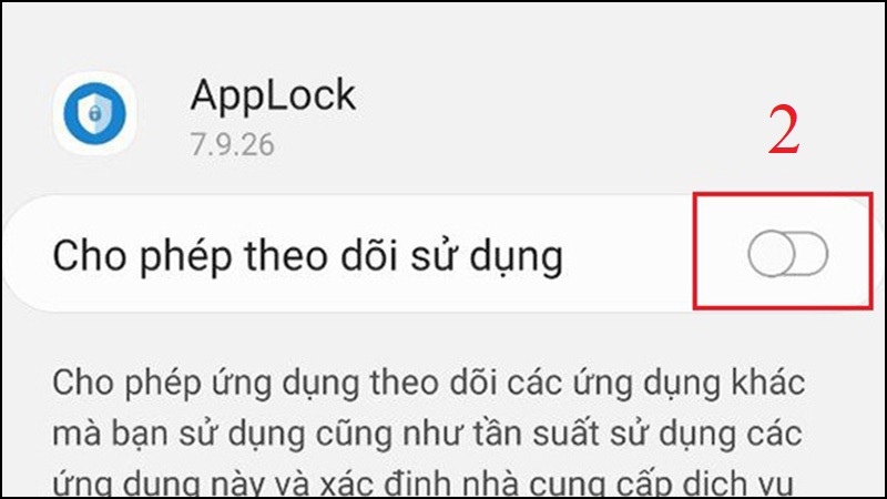 Bật cho phép theo dõi ứng dụng