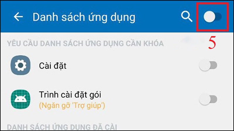 Bước thứ 5 để thêm ứng dụng cần bảo mật