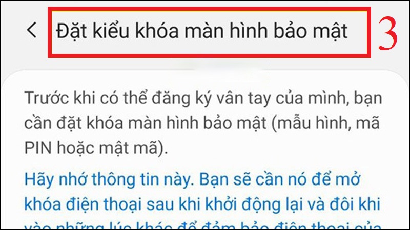 Bước thứ 3 cần đặt mật khẩu