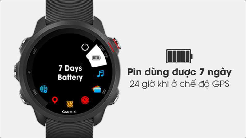 Dung lượng pin đồng hồ Garmin Forerunner 245 music