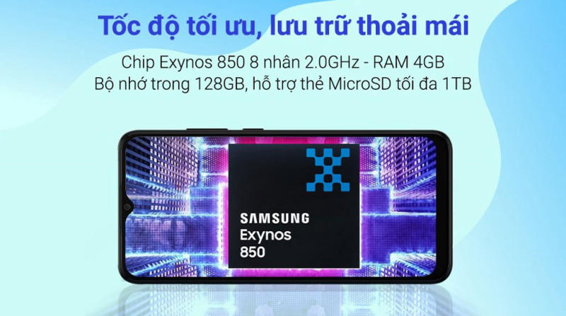 Con chip xử lý Exynos 850 8 nhân trên Samsung A13