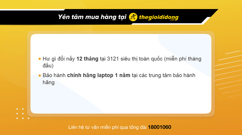 Chính sách bảo hành laptop tại Thế Giới Di Động