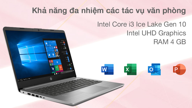 Laptop HP 340s G7 i3 1005G1 đáp ứng đa nhiệm ổn