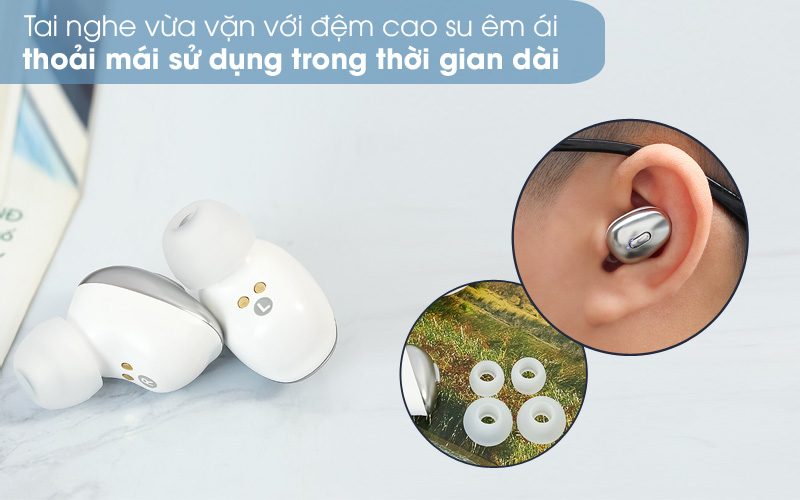 Với thiết kế trẻ trung với củ tai nghe nhỏ gọn