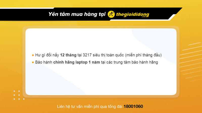 Chính sách bảo hành laptop tại TGDĐ
