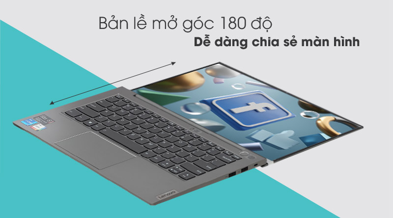 Bản lề của laptop Lenovo này có thể mở rộng 180 độ