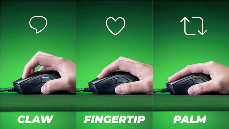 Fingertip Grip- kiểu dáng chuột tương đối nhỏ và bằng phẳng