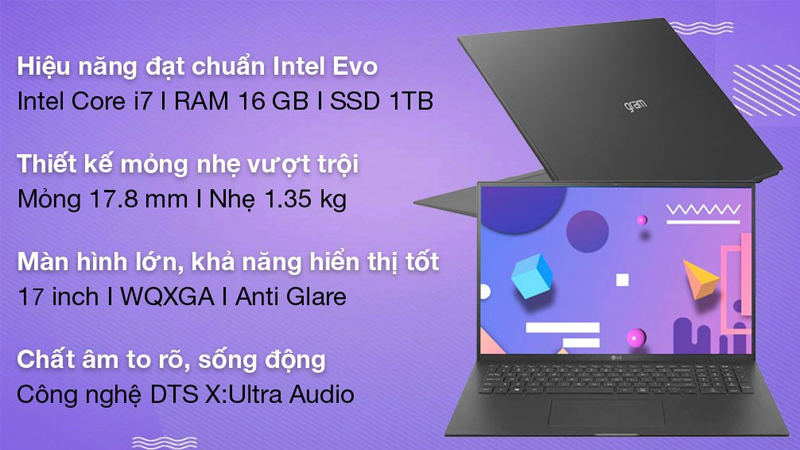 LG Gram 17 2021 i7 1165G7 có hiệu năng mạnh mẽ