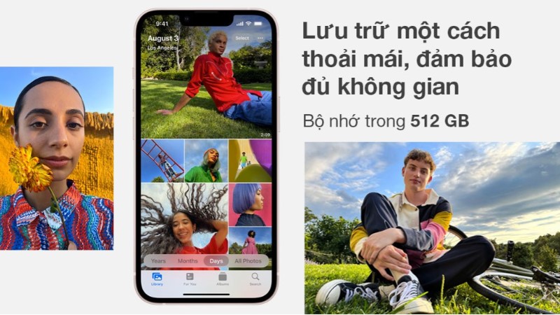 Dung lượng lưu trữ ấn tượng trên iPhone 13 512GB 