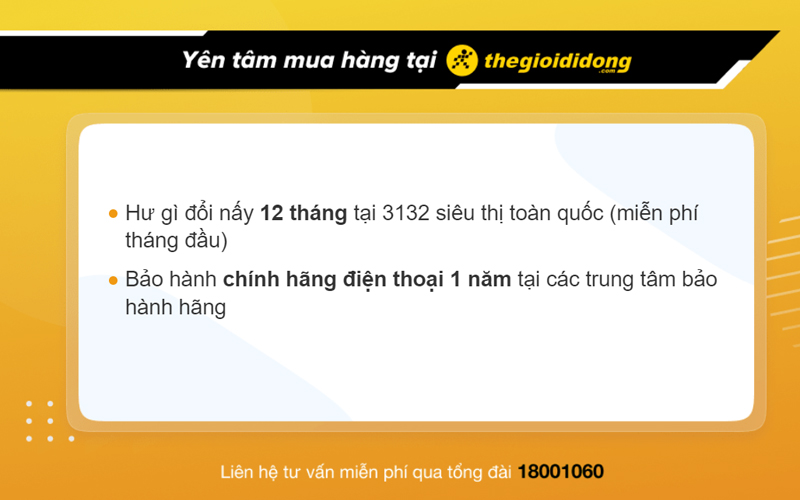 Chính sách bảo hành tại Thế Giới Di Động