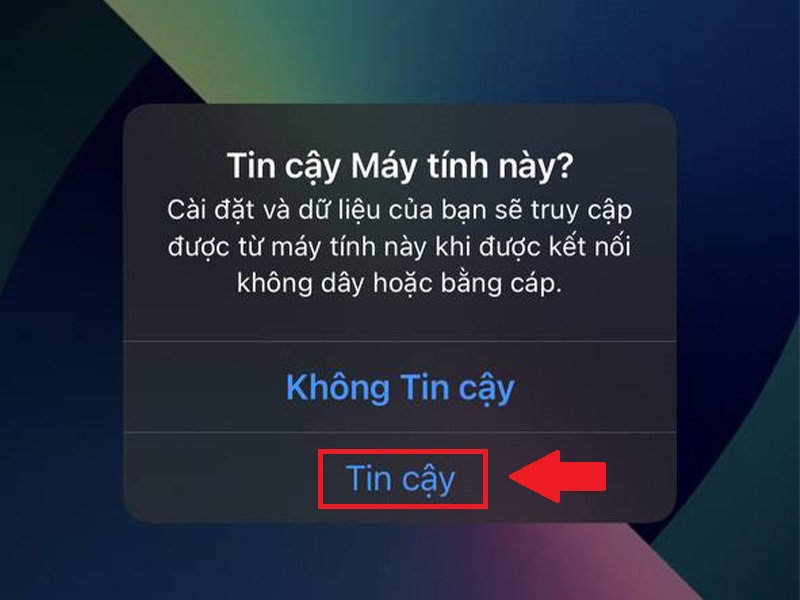 Chọn Tin cậy để cho phép phần mềm truy cập vào hệ thống