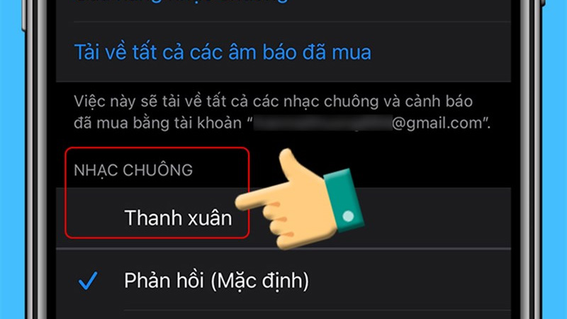 Mở mục Nhạc chuông trong điện thoại